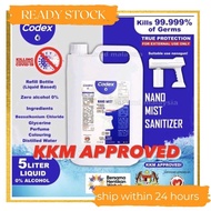 KKM APPROVED Codex Nano Mist Sanitizer 5L Liquid Disinfectant Sanitizer Non-Alcohol Anti-Coronavirus Nano Spray Gun K5