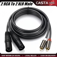 1.5M Dual RCA Male to XLR Male Cable 2 XLR to 2 RCA Plug Adapter HIFI Stereo Audio Extension Cable