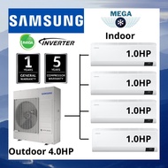 Samsung Aircond Free Joint Multi R410a Inverter [ Outdoor 4.0HP ] + [ Indoor 4 units 1.0HP ]
