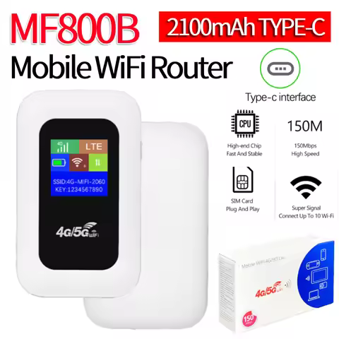 MF800B 4G LTE Mobile WiFi Router with SIM Card Slot 150Mbps Pocket Wifi Hotspot 2100mAh Type-C Wirel