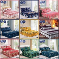 Cadar Ropol Patchwork 4-in-1 80% Cotton Premium Quality King Queen Bedsheet Bedroom Home Living Home