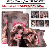 For Huawei MediaPad M2 M3 M6 M5 10 Pro Lite 10.8 10.1 8.4 8.0 inches Fashion Girl Princess Case Stan
