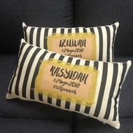 Bantal Comel Boleh Print Nama Custom Text Stripe Long Pillow with Inner Included