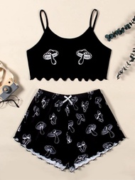 SSFASHION Korean Sleepwear Terno Outfit Spaghetti Strap For Women