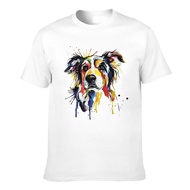 Colorful Border Collie Dog Lover Men'S Custom T-Shirt