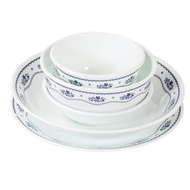 Corelle 5-Piece Set: Medium Plate, Deep Plate, Bowl, Small Bowl, Rice Bowl. Durable, lightweight, mi