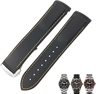 20mm 22mm Rubber Folding Buckle Watch Strap Black Blue Red Watch Bands for Tudor Black Bay for Men Bracelet