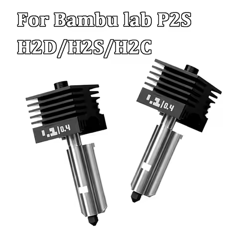 For Bambu Lab P2S Upgraded Hotend 0.2/0.4/0.6/0.8mm Hardened steel nozzle Replace Hot End Bambulab H