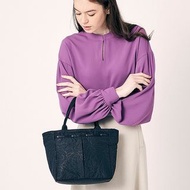 日本 Lesportsac 黑色帆布 壓花紋刺繡 Small Everygirl 手挽袋