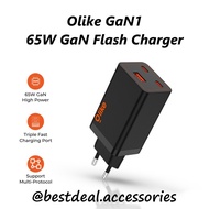 Olike GaN1 65W Output USB-C USB-A Adapter Fast Charger Adapter