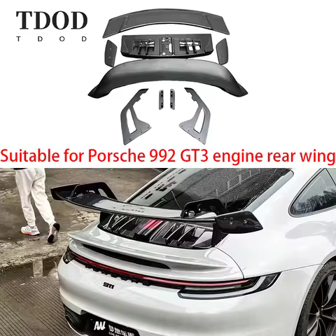 GT3 TDODStyle Carbon Fiber Rear Trunk GT Wing Spoiler for Porsche 992 911 Carrera Body Kit 2019-2025