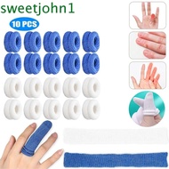 SWEETJOHN 10Pcs Finger Tubular Bandage, Soft Elastic Tubular Finger Dressings, Sports Protector Roll Finger Bobs Breathable Finger Roll Dressings Sports Fitness