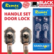 BLACK HARDWARE Remax Handle Door Safety Security Home Living Lock Set Knob Pemegang Tombol Pintu Rum