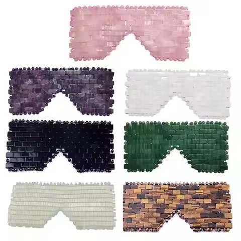 Rose Quartz Eye Mask Massager Natural Jade Eye Mask Stone Sleep Mask Face Massager Sleeping Eye Mask