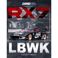 Inno64 Mazda RX-7 LBWK in Black 1:64 IN64-LBWK-RX7-01