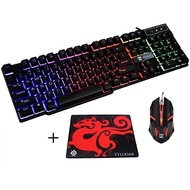 R8 1822 mechanical keyboard set and R8 1602 7-color led mouse (Black) + Free mouse pad