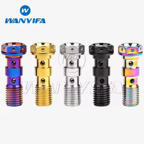 Wanyifa Titanium Bolt M10 Pitch 1.0/1.25mm Flange oil pipe Screw for Motorcycle Brake Oil Hose Brake
