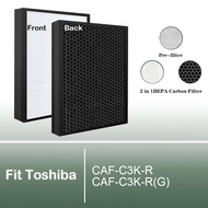 สำหรับเครื่องฟอกอากาศ Toshiba CAF-C3K-R(G) เปลี่ยนแผ่นกรองคาร์บอน HEPA 2ใน