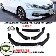 LD 2018-2020 HONDA FIT 3PCS Car Front Lip Chin Bumper Body Kits Splitter Front Bumper Lip (7192)