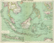 Peta Kuno Indonesia Nusantara 1930 Archipel Asiatique