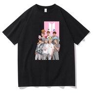 Kpop BTS T-shirt Bangtan Boys BTS Printed Graphic Tee Korean Style Tops Unisex for Men Women