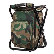 Outdoor Travel Portable Backpack Chair Foldable Fishing Stool with Ice Pack Folding Military Mazar Sketch