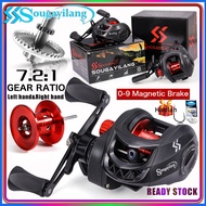 Sougayilang Baitcasting Reel | 7.2:1 Gear Ratio | Mesin Pancing Baitcasting Kiri/Kanan | Spool Alumi