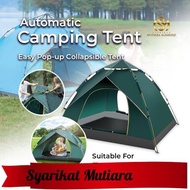 Automatic Foldable Camping Tent 3-4 Person Pop-up Spacious Outdoor Waterproof Lightweight Kemah Berk