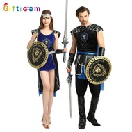 Black and Blue Couple Performance Costume Props Samurai Roman Stage Western Costume Samurai Carnival