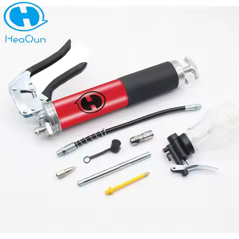 Heaqun 6000PSI Manual Grease Gun Injector 400cc Aluminum Head for Car Truck Forklift Excavator Bulld