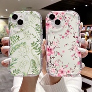 Pink Flowers Green Twig Phone Case For Realme C55 C53 C65 C63 C76 C75 C71 C21Y C35 C31 C33 C30 Casin