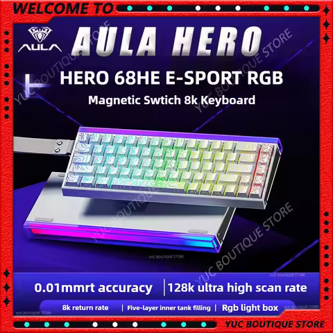 New AULA HERO 68HE/ULTRA INSTOCK Magnetic Switch Gaming Keyboard&Mouse E-sport Custom Mechanical Wir