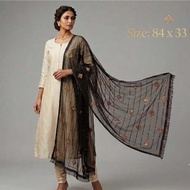 DUPATA DAWANI SHIFFOW WITH SIDE LACE 2 SIDE ONLY INSIDE DIOMOND DESIGN WITH SEQUIN WORK SIZE 84x33 i