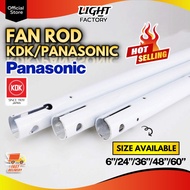Original Ceiling Fan Rod KDK/PANASONIC Ceiling Fan Pipe Down Rod Ceiling Fan for Extend Use White (Batang Kipas Siling)