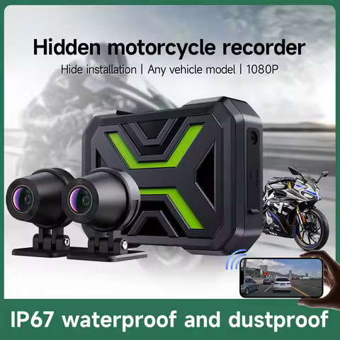 Dual Motorcycle DVR1080P Action Camera Recorder Waterproof Front & Rearview Motorcycle Dash Cam WiFi