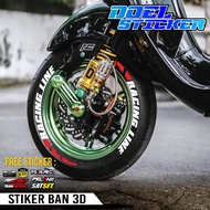 Tire Sticker Tire Font/ Tire Bomb/ 3D Racing Line Tire Sticker 3D Doel Rim Sticker