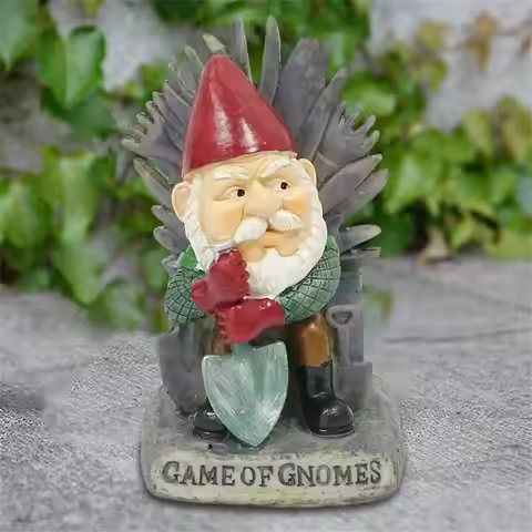 Unique Garden King Gnome With Throne Statue Naughty Funny Dwarfs Store Lawn Ornaments for Home Offic