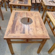 Courtyard Tatami Zen Outdoor Dining Table Old Elm Household Square Table Chinese Square Barbecue Tab