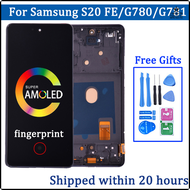 Uyang AMOLED 6.5 สำหรับ Samsung S20 FE S20ชุดพัดลมสัมผัสหน้าจอ LCD ดิจิไทเซอร์สำหรับ S20 FE 5G SM-G7