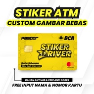 CUSTOM EMONEY FLAZZ DEBIT KREDIT ATM CARD STICKER / FREE COSTUME - FREE NAME INPUT & NO CARD