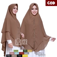 Kerudung Instan Wanita Dewasa Khimar Aisyahbana Swarosky Syari 2 Layer Ceruty Babydoll Mewah