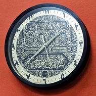JAM DINDING KAABAH LASER UKIR STUDIO 30CM WALL CLOCK ISLAMIC JAM KISWAH PINTU KAABAH