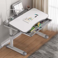โต๊ะทำงานแบบปรับระดับได้สำหรับเด็ก พร้อมเก้าอี้ ชุดโต๊ะทำงาน ชั้นวางของ ตกแต่งห้องนอน วัสดุ PP สำหรั