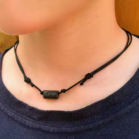 Men's Masculine & Adjustable Lava Necklace, Essential Oil Diffuser Necklace, Beach necklace, Boho ne