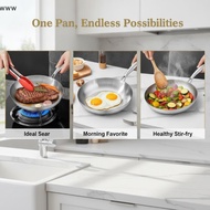 Frying Pan 410 Stainless Steel Frying Pan Uncoated Fry Pan For Daily Cooking