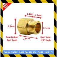 Konverter Adaptor Adapter Double Dobel Nepel Neppel Nipel Nipple Sambungan Konverter Adaptor Adapter