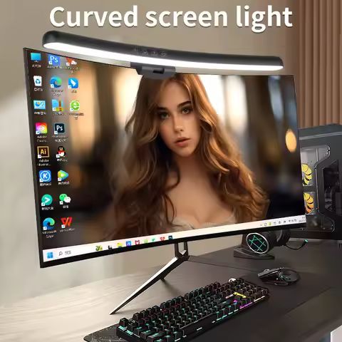 Curved LED Monitor Light Bar USB Rgb PC Screen Lamp Stepless Dimming Backlight Hanging Laptops Gamin