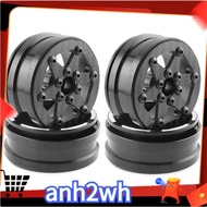 4Pcs Carbon Fiber 1.9inch Beadlock Wheel Rim Wheel Hub for 1/10 RC Crawler Car  SCX10 TRX4