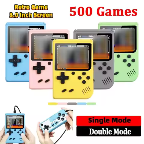 3.0 Inch Macaron Retro Portable Mini Handheld Game Player 8 Bit Video Gaming Console Built-in 500 Ga
