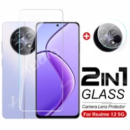 2In1 Tempered Glass Full Screen Protector Film with Camera Lens Protector For Realme 12 12+ 12x 5G 4